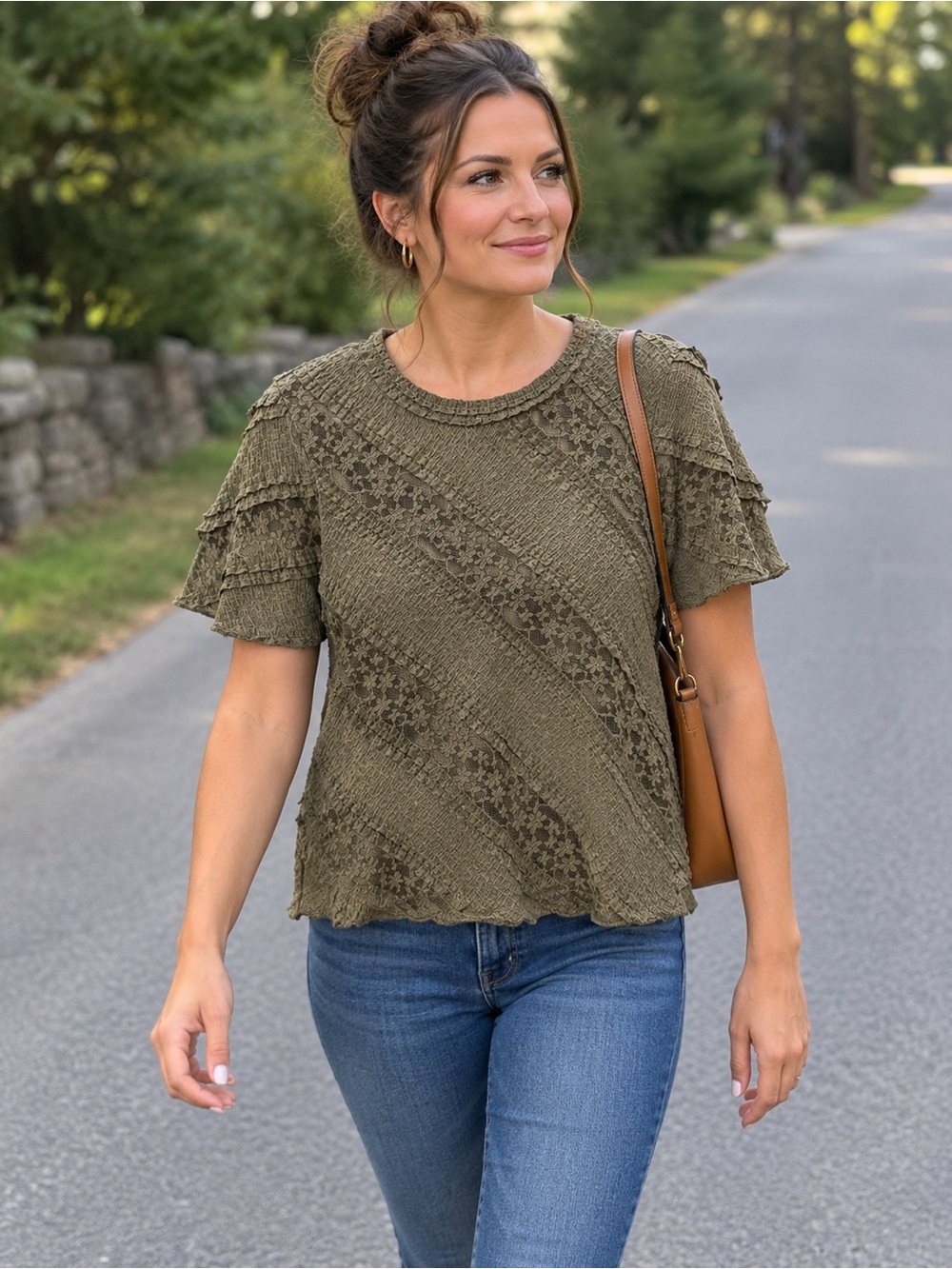 Free People Solita Lace top Size L NWT